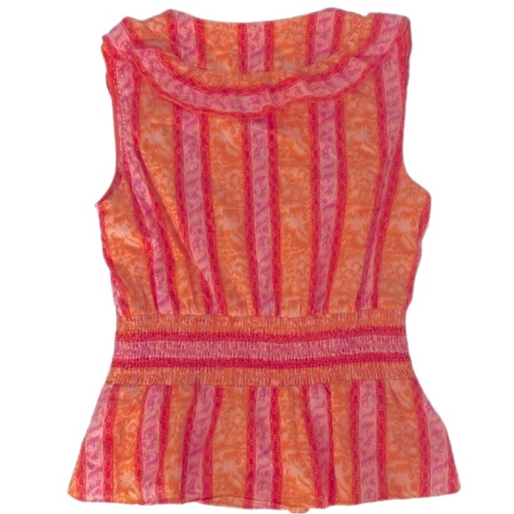 Tory Burch Ruffle Ikat Blouse (S) - Picture 2 of 6